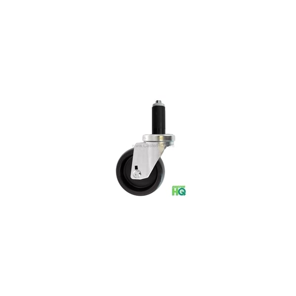 3"x1-1/4" Swivel Caster, Polyolefin Wheel, 1-1/8" Expanding Stem ,